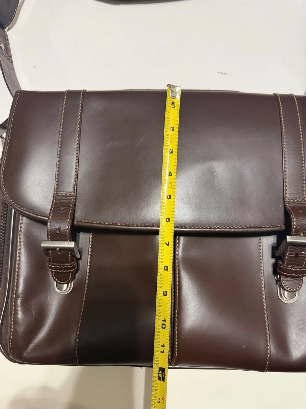 Johnston & Murphy Dark Brown Leather Messenger Bag